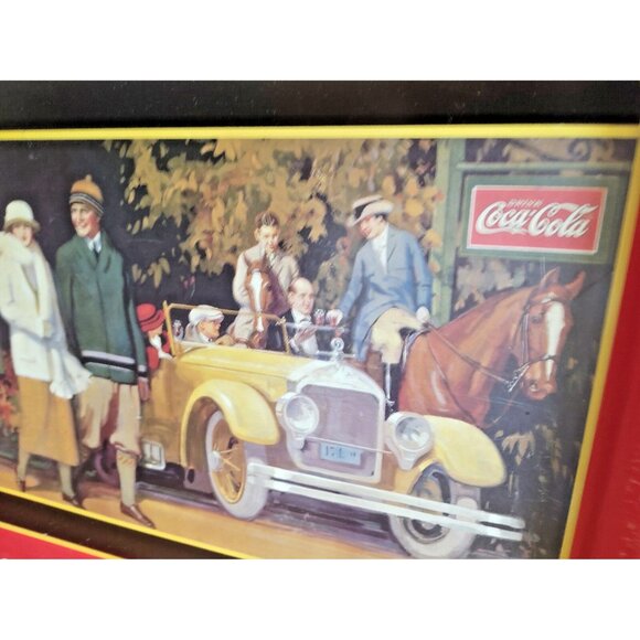 Two Vintage Coca Cola Trays "Drive Refreshed" & "Touring Car" 1990 - Picture 7 of 14